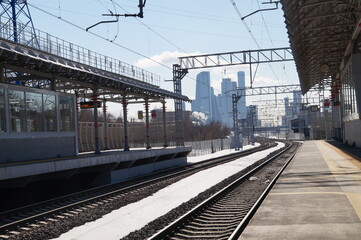 station in the morning