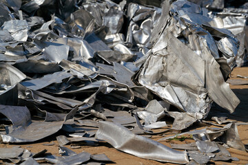  Scrap metal at a scrap yard in the port in Magdeburg in Germany