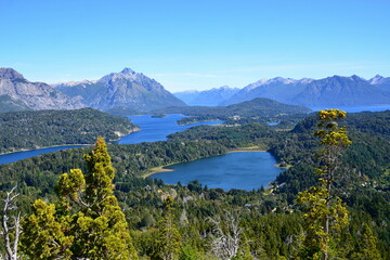 Naklejka na ściany i meble Lakes region, of glacial origin and surrounded by the Andes and Tronador mountain range