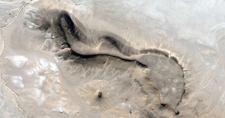 fossil seal,  abstract photography of the deserts of Africa from the air. aerial view of desert...
