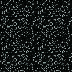 Seamless black and white vector geometric background