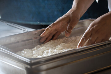 The process of creating fresh mozzarella cheese