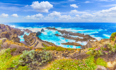 Landscape with amazing Charco del Viento in Tenerife, Canary Islands, Spain