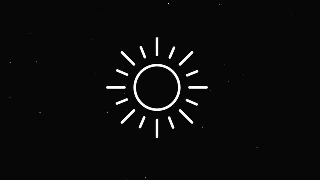 sun icon Vintage noise, glitch Bad Signal Animation.