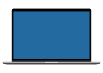 ngi1194 NewGraphicIcon ngi - english - modern laptop with open display . front view - simple design - turquoise screen isolated on white background . DIN A4 xxl g10448