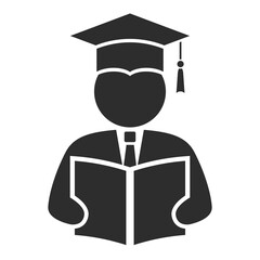 Student with book vector icon