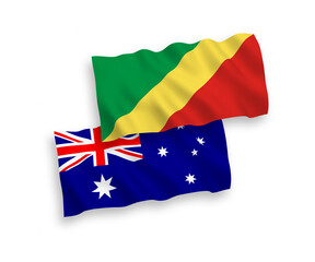 Flags of Australia and Republic of the Congo on a white background