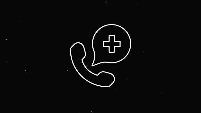 hospital call icon Vintage noise, glitch Bad Signal Animation.
