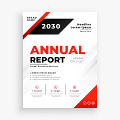 annual report modern red flyer template design