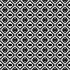 Seamless pattern repeating design with geometric shapes.