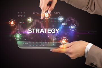 Close-up of a touchscreen with inscription