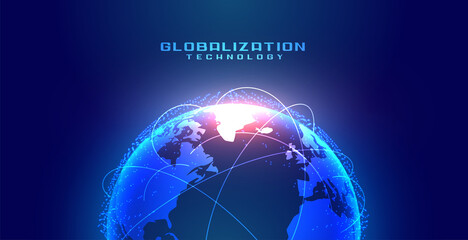 globalization concept with earth and connection lines