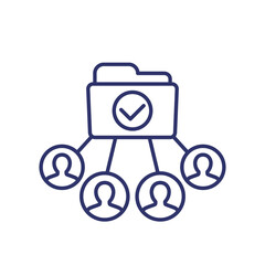 folder and users line icon