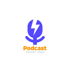 podcast logo design with a mike