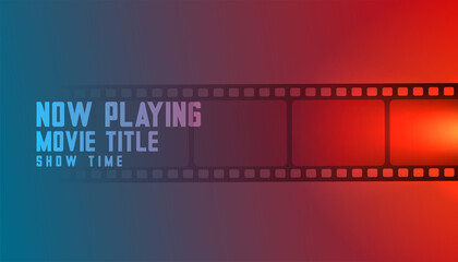 Obraz premium now playing movie film strip background