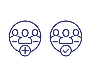 add to group line icons on white