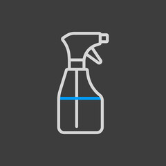 Cleaning spray bottle vector icon. Coronavirus sign