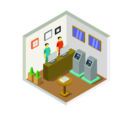 Isometric bank room