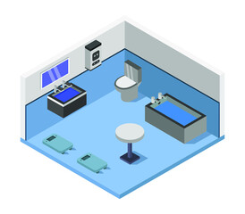 Isometric bathroom room