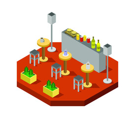 Isometric bar room