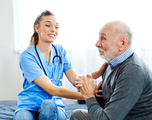 nurse doctor senior care caregiver help assistence retirement home nursing elderly man woman health support