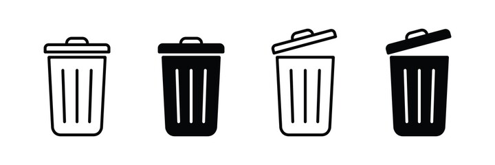 Trash bin icon. trash can open icon, Vector illustration