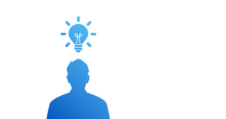 icona, lampadina, sagoma persona, idee, idea, creatività © xyz+
