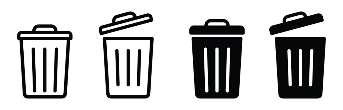 Trash bin icon. trash can open icon, Vector illustration
