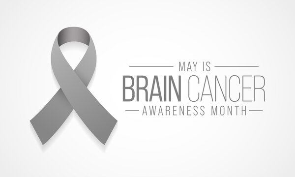 Brain Cancer awareness month is observed each year in May. it is an overgrowth of cells in the brain that forms masses called tumors. They can disrupt the way body works. Vector illustration.