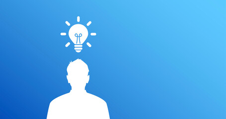 icona, lampadina, sagoma persona, idee, idea, creatività © xyz+