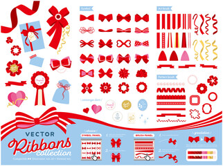 カスタムできるリボン素材（赤）