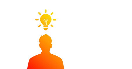 icona, lampadina, sagoma persona, idee, idea, creatività © xyz+