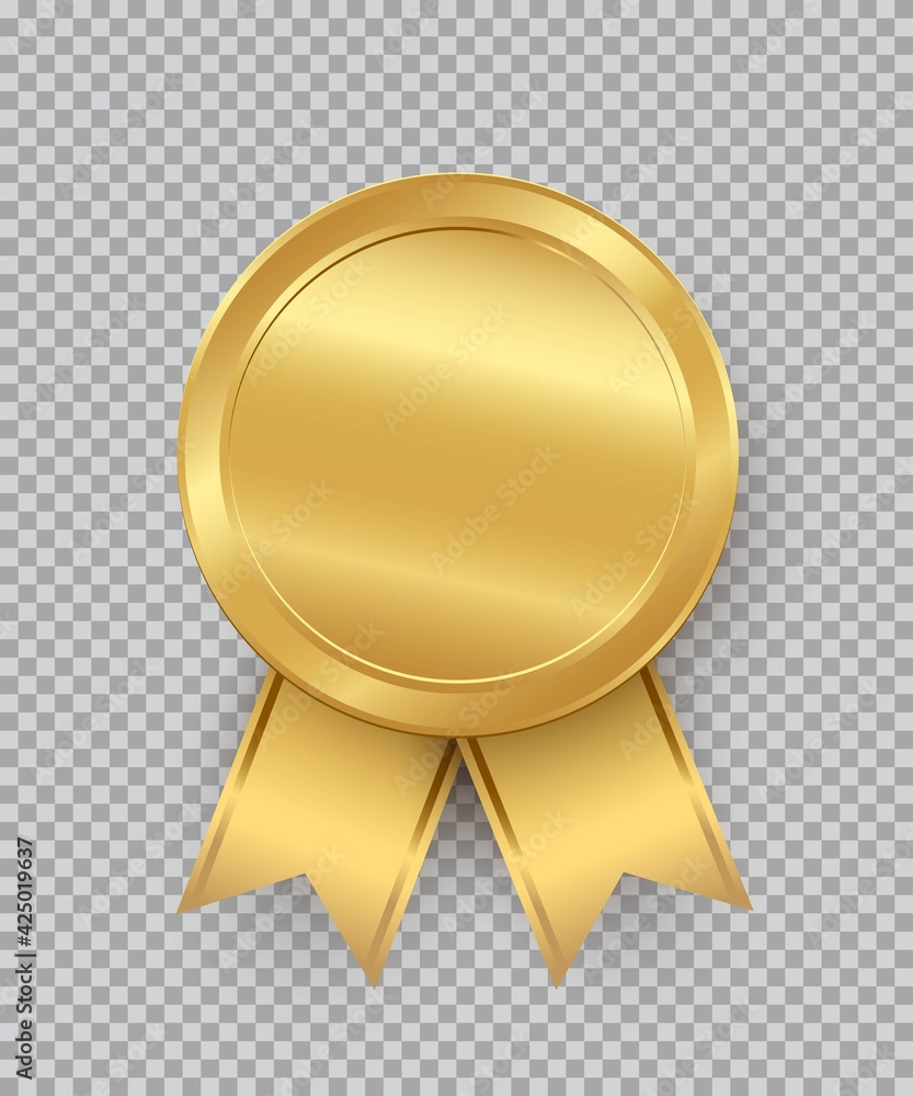 Canvas Prints golden stamp with ribbons isolated on transparent background. luxury seal. vector design element.