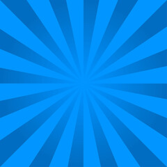 The background of the sun's rays emanating from the center. Blue rays. Vector illustration