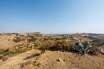 View at the Temple Valley (Valle dei Templi) in Agrigento, Sicily, Italy, Europe