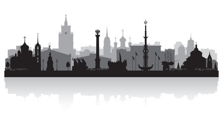 Obraz premium Voronezh Russia city skyline silhouette