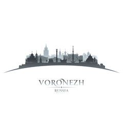 Fototapeta premium Voronezh Russia city silhouette white background