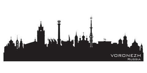 Obraz premium Voronezh Russia city skyline vector silhouette