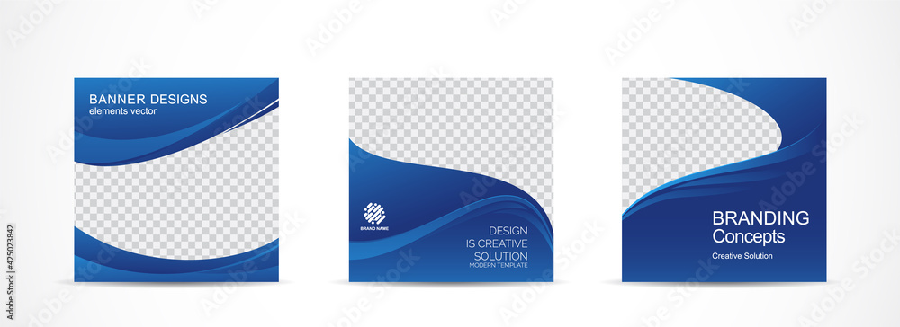 Poster set square banner template for social media post and web internet ads.vector illustrations.