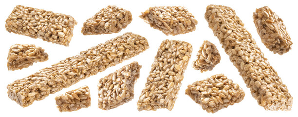 Sunflower seeds kozinaki isolated on white background