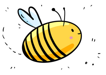 Bee clip art cute bee clip art children's clip art baby bee hand drawing bee kawaii - obrazy, fototapety, plakaty