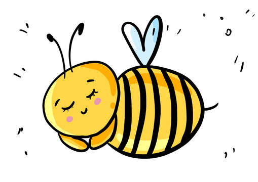 Bee clip art cute bee clip art children's clip art baby bee hand drawing bee kawaii