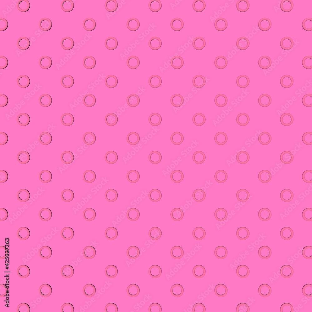 Poster A pattern of circles on a pink background. 3d rendering image.