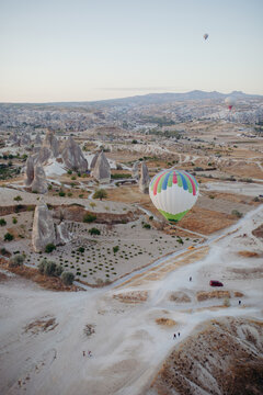 Huge Balloons In The Panorama Of Cappadocia.