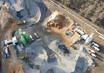 Ready mix concrete batching plant. Producing сoncrete and portland cement mortar for construction...