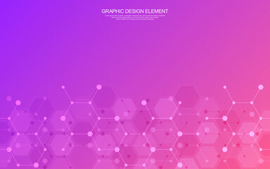 Vector illustration of abstract geometric background with hexagons pattern. Concepts and ideas for technology, science, and medicine