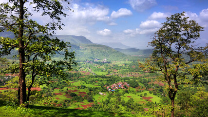 Mesmerizing top view of hidden village in the lap of nature