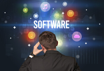 Rear view of a businessman