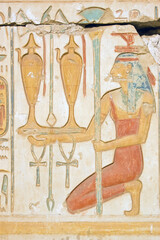 Red Isis with wine, Ancient Egypt - 425031877