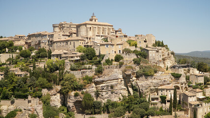Fototapeta na wymiar Vaucluse village on a hill top on Corsica Island in France.